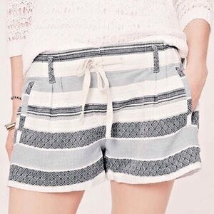 Lou & Grey | Blue Stripe Casual Cotton Shorts Med